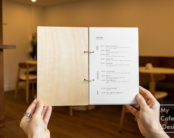 Wooden Menu Folder: Custom Menu Cover for Restaurant, Cafe & Bar