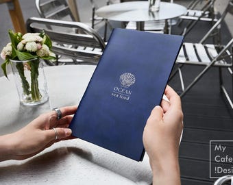 Faux Leather Menu Cover: Personalized Menu Holder for Cafe & Restaurant with Logo