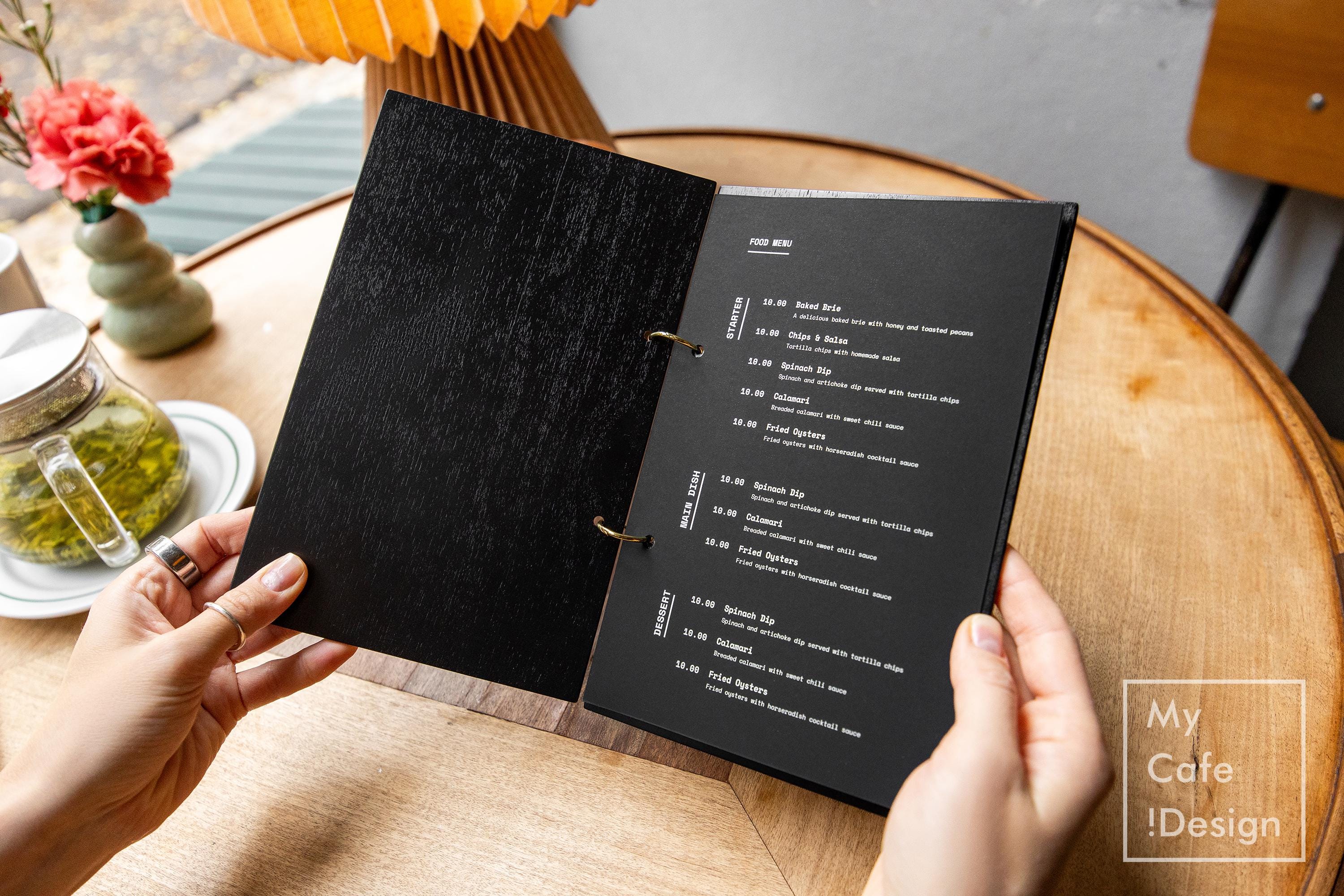 Wood Menu Book: Custom Menu Folder for Restaurant, Cafe & Bar - Etsy