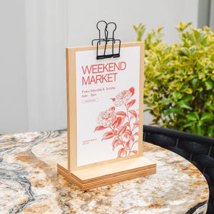 Stojak ekspozycyjny na stół z drewna, namiot stołowy, uchwyt na menu do restauracji, schowek na menu, uchwyt na tabliczkę kawiarnianą, uchwyt na ulotki, menu napojów, menu barowe