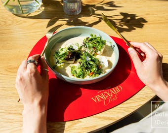 Niestandardowa skórzana podkładka na stół: trójkątna, zmywalna mata na stół do restauracji