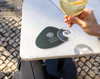 Leather Coaster Set of 5: Custom Beverage Coasters for Restaurant, Cafe & Bar