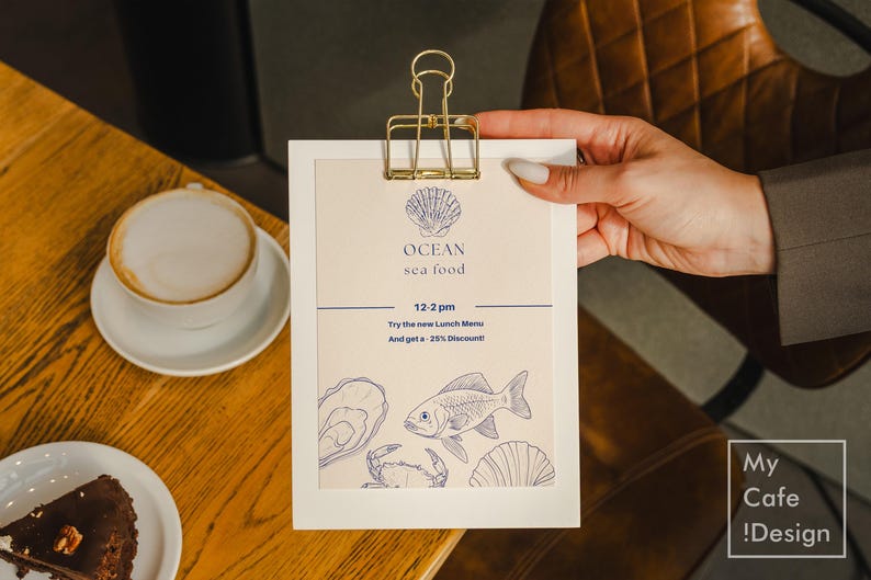 Wooden table sign holder for cafés and bars, made of premium plywood and customizable to fit your drink or wedding menu theme.