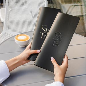 Couverture de menu en cuir pour restaurant, Chemise de menu personnalisée pour café, Livre de menus personnalisé pour plats et boissons, Carte de cocktails, Menu de pub