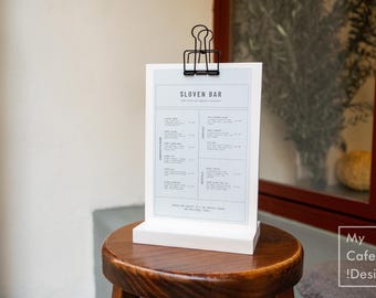 Wooden Table Talker Menu Holder: Tabletop Menu Stand for Restaurant, Cafe, Bar and Hotel