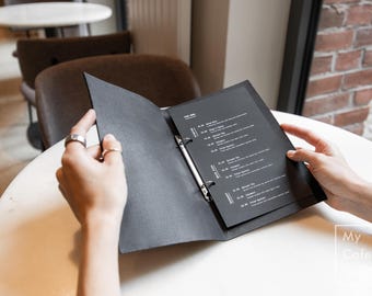 Custom Leather Menu Cover: Restaurant Menu Holder for Food & Drink