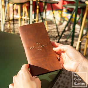 Eco-Friendly Recycled Leather Check Presenter with Logo, Custom Faux Leather Bill Holder, Personalized Receipt Holder for Restaurant & Cafe