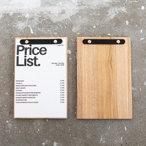 Wooden Restaurant Menu Holder, Custom Bar Menu Clipboard, Personalized Wooden Menu Holder for Wedding, Wood Menu Board for Drink Menu List