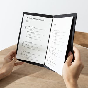 Housses de menu en cuir pour menu de boissons et d'aliments, pochette de menu personnalisée pour restaurant, livre de menus de café, étui pour menu de cocktail