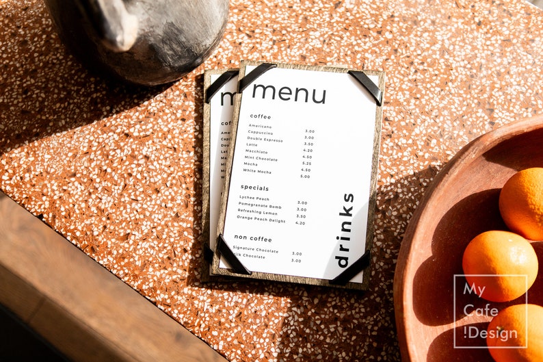 Wooden Menu Holders With Leather Corners For Restaurant