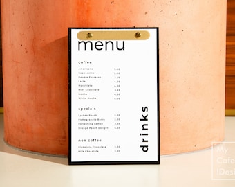 8.5 x 11 Customizable Birch Menu Board | Restaurant Supply | Engraved Menu Holder | Wedding Clip Board | Cafe Bar Drink Menu | Wood Binder
