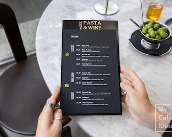 Wooden Menu Holder with Custom Logo, Personalized Menu Board for Restaurant, Cafe & Bar