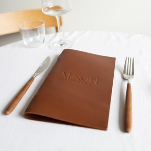 Restaurant Leather Menu Cover with  logo