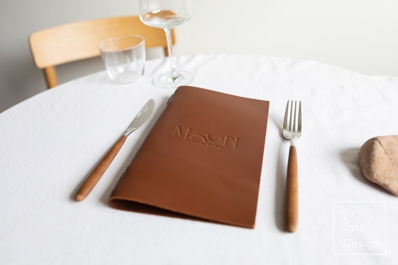 Restaurant Leather Menu Cover with  logo