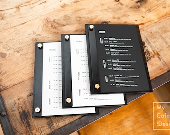 Wooden Menu Holder - Custom Drink Menu Covers, Personalized Tabletop Menu Board & Clipboard Holders for Restaurants