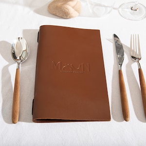 Książka okładek menu restauracji, skórzane okładki menu, spersonalizowane uchwyty na menu, okładki menu do kawiarni i barów, teczka menu, folio menu, koszulki na menu