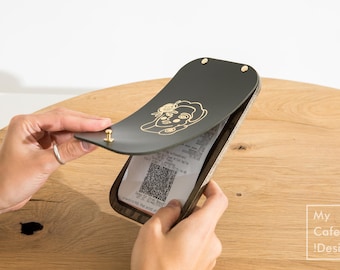 Custom Wood & Leather Check Presenter: Restaurant Bill Holder
