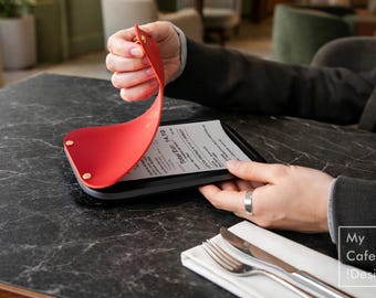 Wood Check Presenter with Leather Cover: Custom Bill Holder for Restaurant