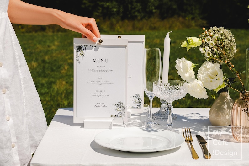 Custom Wedding Menu Holder: Wooden Table Stand for Food & Drink - Etsy