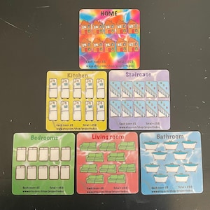 Paket med mini-utmaningar för "Hem" - 6 x Sparutmaningar. Sparande, Pengar, Planerare, Budget, Budgetering, Dagbok, Dagboksskrivande