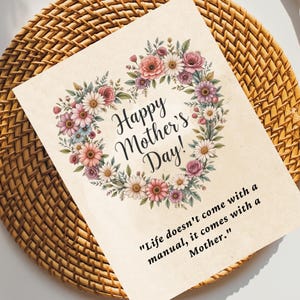 Mother's Day Flower Handprint Art, Mother's Day Gift, Mother's Day Printable, Mother's Day Craft, Mother's Day Card, Handprint Art