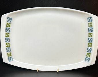 Grand plateau de service JAJ Checkers en Pyrex vintage