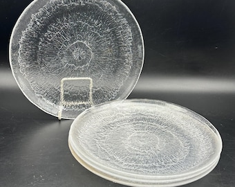 Set di quattro piatti da dessert in vetro Littalia Solaris 7,3/4" Tapio Wirkkala Finlandia