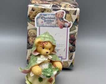 Cherished Teddies Colleen "luck Of The Irish To You" Figurine Boxed