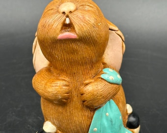 Vintage Pendelfin Barney Rabbit Stonecraft Hand Made Figurine