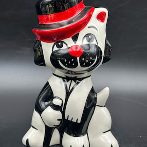 Figurine chat gentleman Lorna Bailey signée sur la base