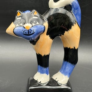 Lorna Bailey Archie, figurine chat colorée signée sur la base