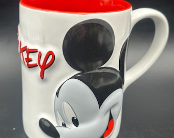 Disney Store 3D Novelty Mickey Red And White Mug