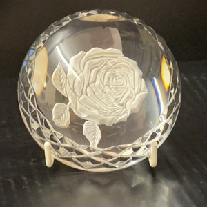 Waterford Crystal Rose Figurine, Fleurology Pearl White Glass Flower Decor  - 15 Hand Finished Glass Decor, Flower Paperweight - Elegant Glass Flowers