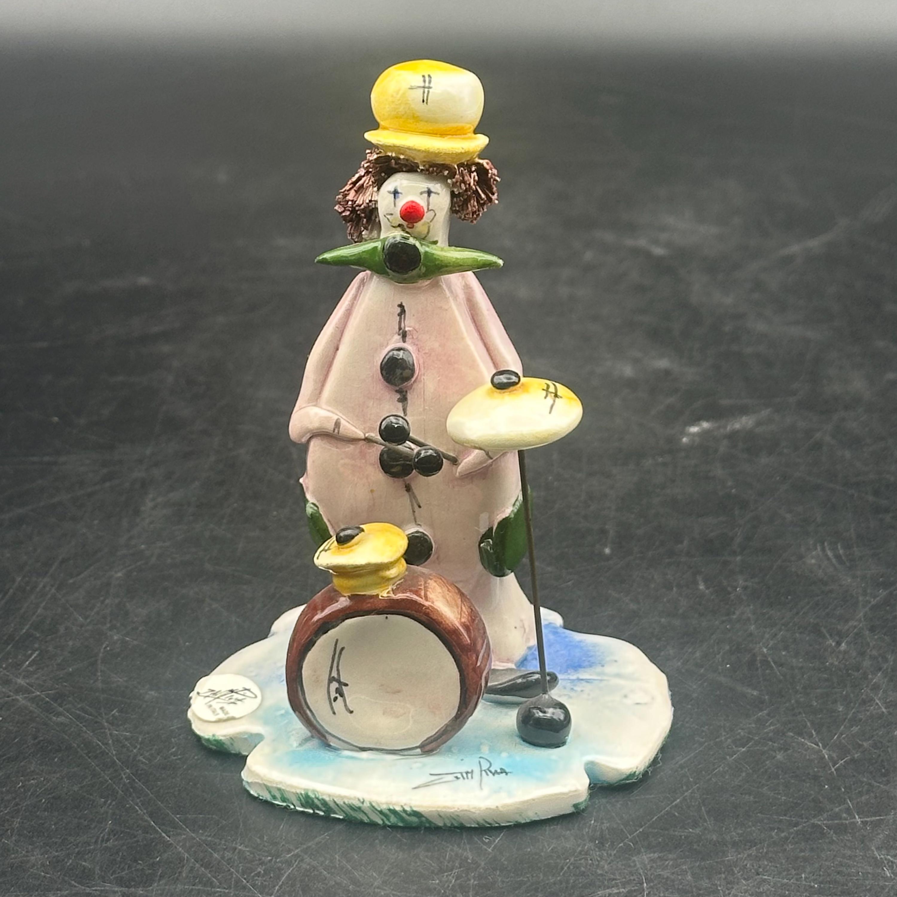 Clown Et Singe – Jouets Mécaniques Anciens – Clown Rieur Avec Tambour