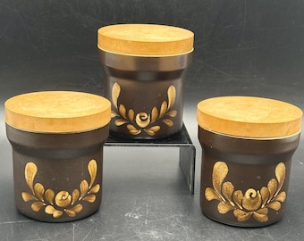 Denby Stoneware Bakewell Set Of Three Small Storage Jars