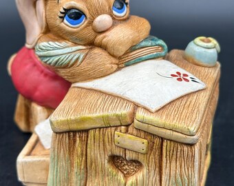 Pendelfin Rabbit Boswell At His Desk Stonecraft Figurine