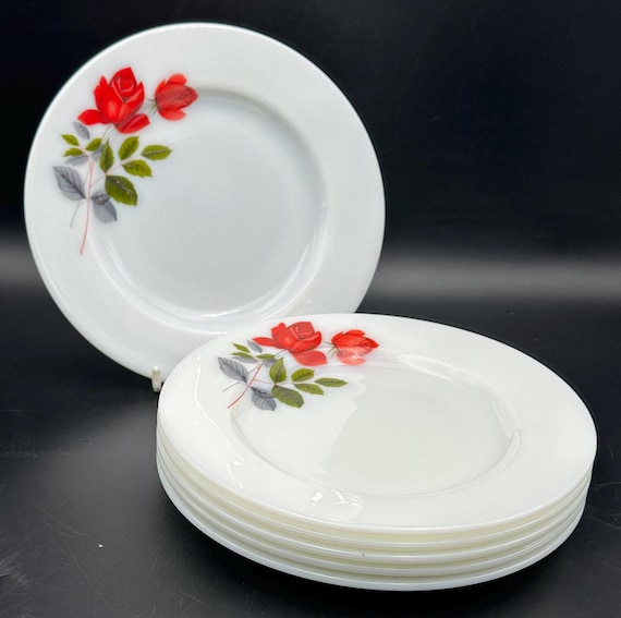 JAJ Pyrex June Rose Rimmed Desert/salad Plate 8.5