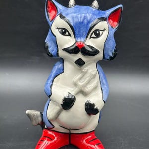 Lorna Bailey Cat, Figurine de chat diable d&#39;Halloween signée