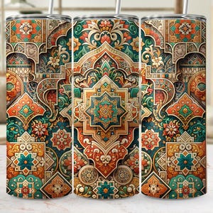 Marockansk kakelmönsterkonst, invecklad persisk mosaik PNG (digital nedladdning)