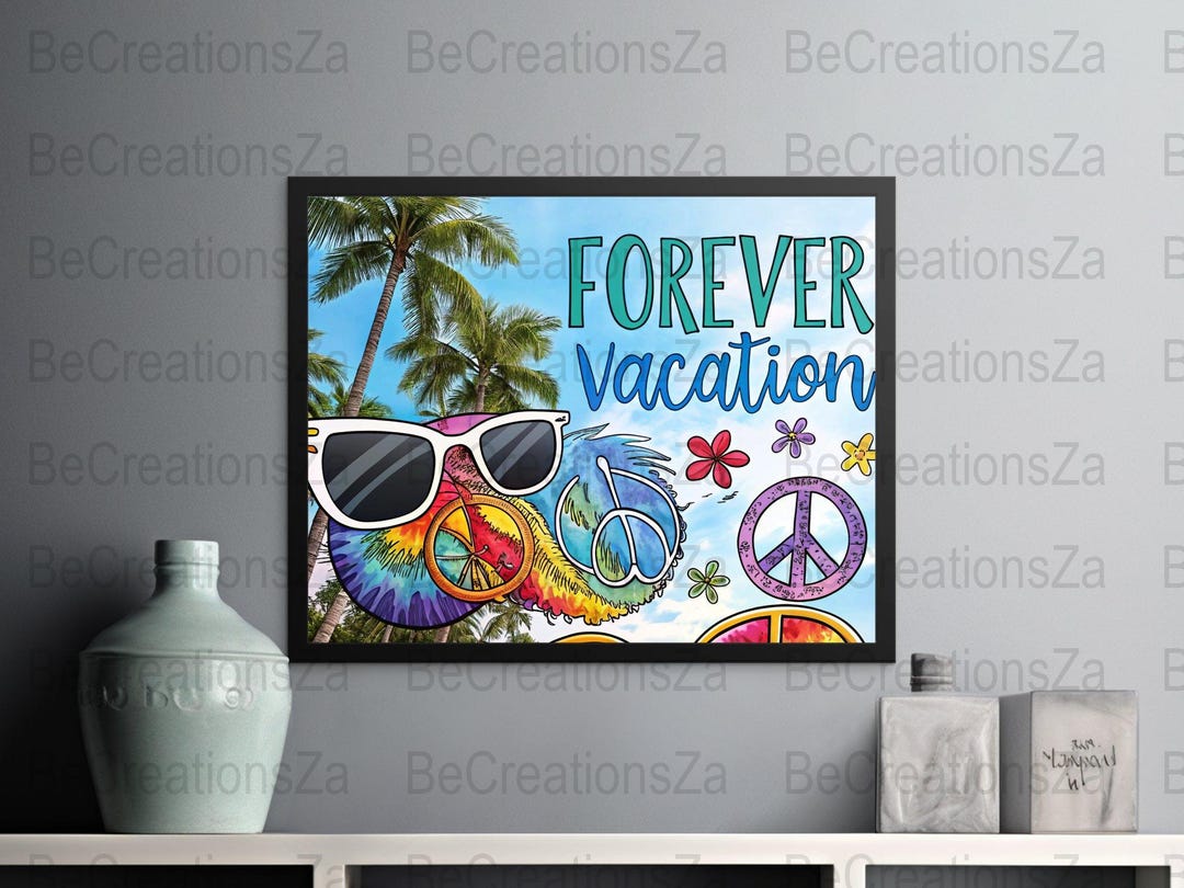 Forever Vacation Poster, Tropical Wall Art, Beach Vibes Printable ...