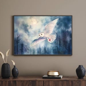 Hedwigs månbelysta flygning | Harry Potter väggdekoration | Omedelbar digital nedladdning