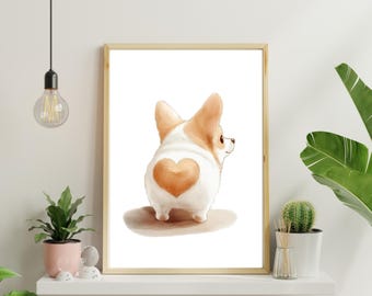 Corgi Butt Wall Art | Instant Digital Download