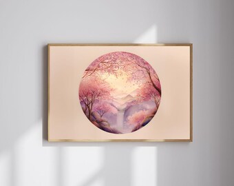 Japanese Cherry Blossom Sunset | Instant Digital Download