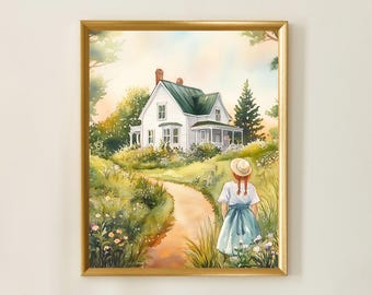 Anne of Green Gables Watercolor Print | Instant Digital Art Download
