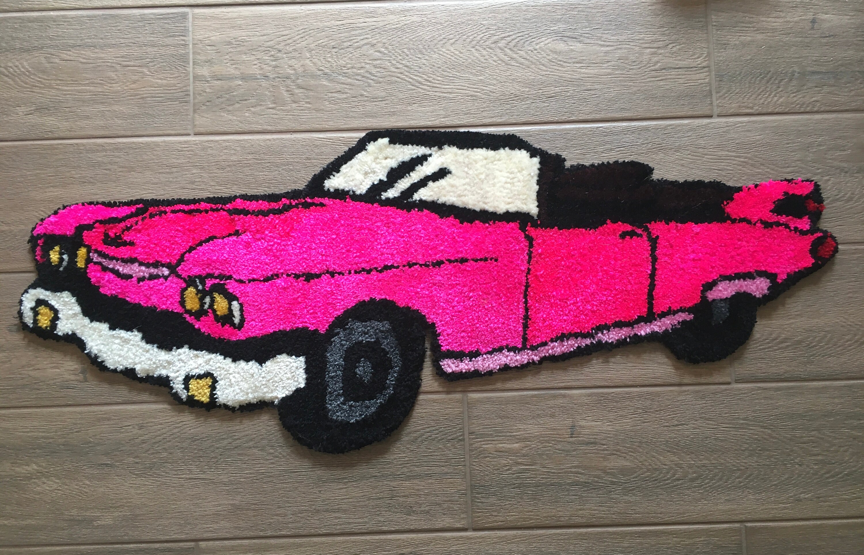 Pink sale car rug