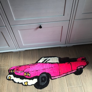 Pink car rug