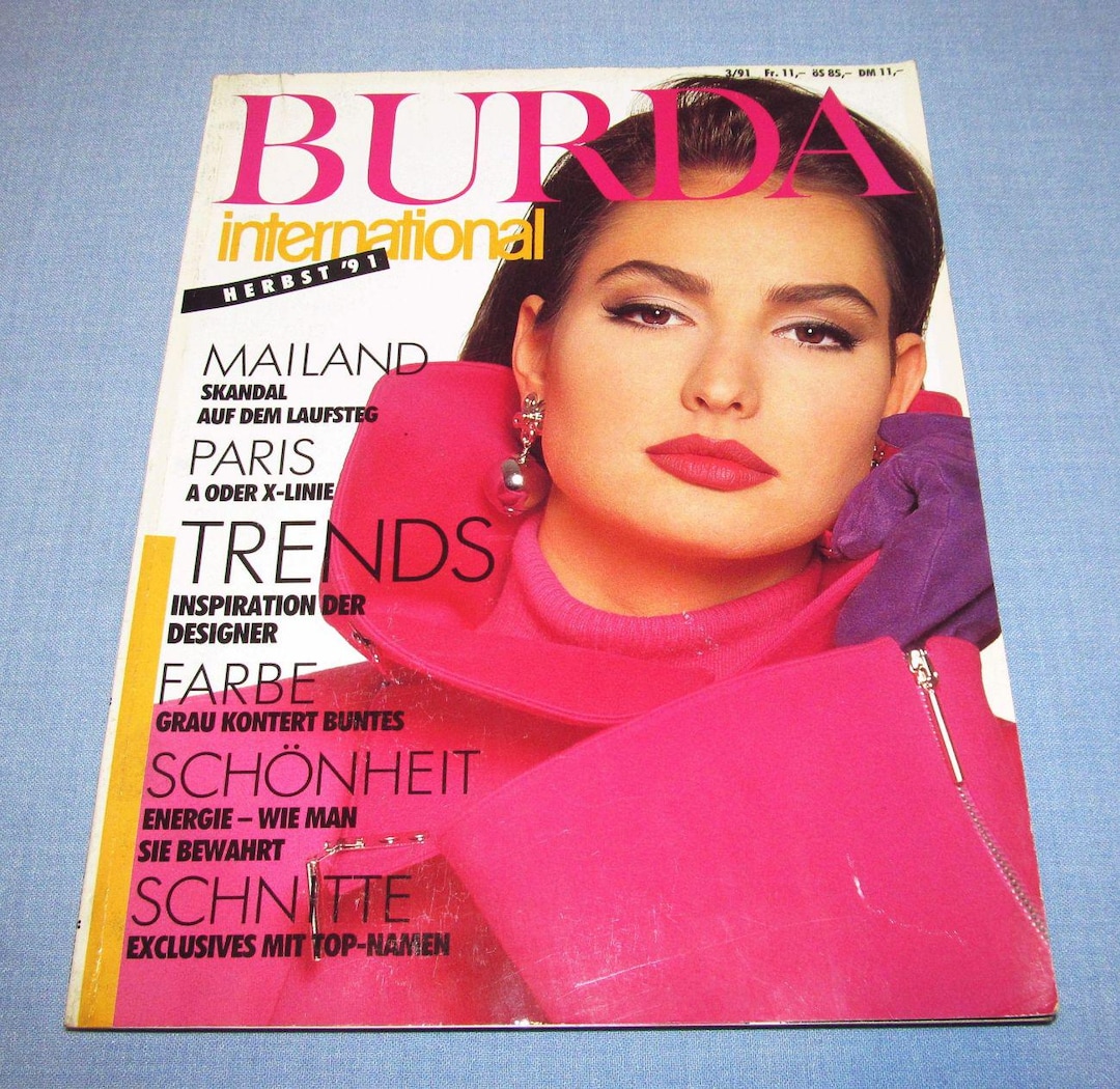 VINTAGE 1991 Burda International Autumn Sewing Pattern Magazine, 90s ...