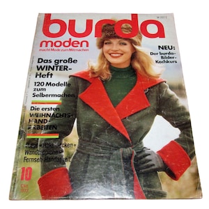 Vintage Burda Moden 10/1973 Kompletta sömnadsmönster Tysk modetidning Retro 70-talsstil