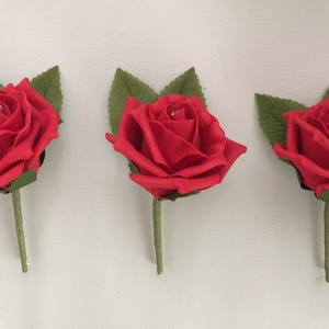 Großkauf Knopflöcher in Vielfachen von 10 einzelnen Schaumrosengrün diamanté-Mitte viele Farben vorhanden Ihre Wahl der Farbrose