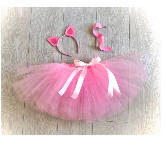Gonna in tulle con tutù rosa per maialino, cerchietto per capelli
